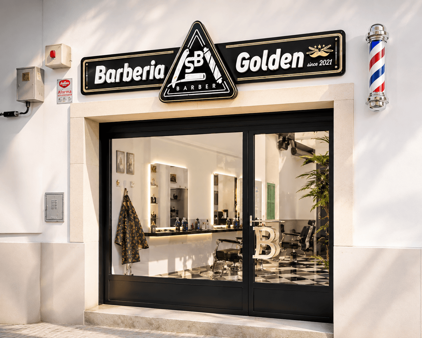 Fachada Barbería Golden