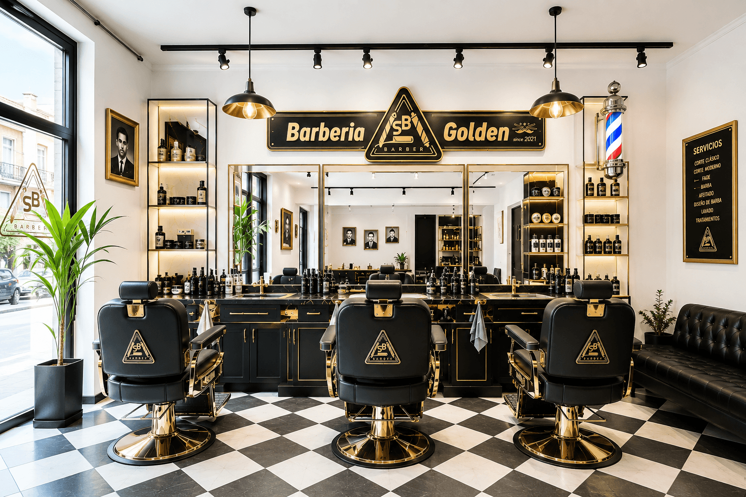 Interior Barbería Golden
